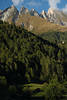 003120_Virgental Htte unter zerklfteten Ochsenbug Gipfelfelsen & Wald grne Bumen Naturfoto schner Alpenlandschaft