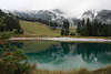 Kaltwassersee Rosshtte Bergbahn Foto Berge Spiegelung im Grnwasser Alpenlandschaft Bild