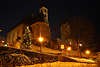 Kitzbhel Pfarrkirche St. Andreas wie Burg auf Hgel Nacht Weihnachtszeit in Tirol
