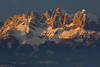 Kaisergebirge Alpenglhen Fotos zerklfteter Massiv schroffe Felsen Berge in Abendlicht