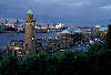 Harbor-Hamburg after sunrise over Blohm & Voss shipyard photo ship dock tourism-center