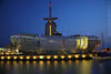 Climate house Bremerhaven night lights architecture artphoto building skyline on water dusk evening mood picture