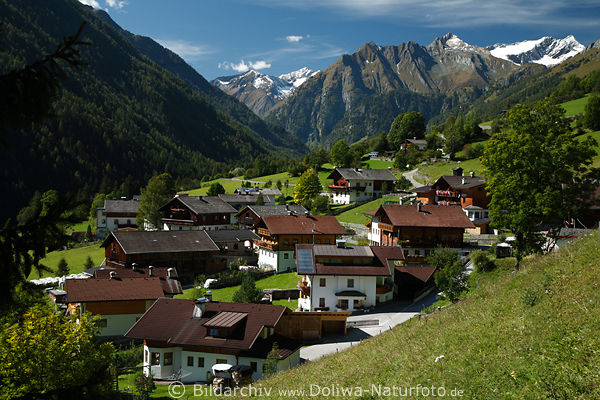 Prgraten Bobojach Alpendorf Bergpanorama Naturidylle