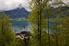 105045_Wolfgangsee Frhlingsblick ber hellgrne Bume vom Wanderung Foto in Natur ber St. Wolfgang