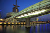 Bremerhaven night artphoto romantic architecture city bridge catwalk climate house tower twilights in water dusk mood picture