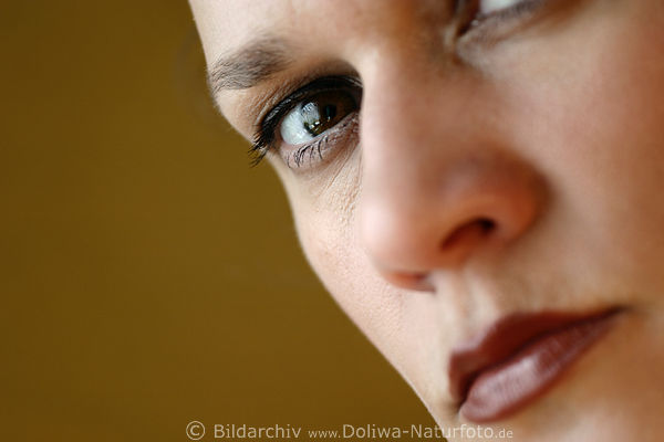 Eye in gaze visor face girl lips young woman